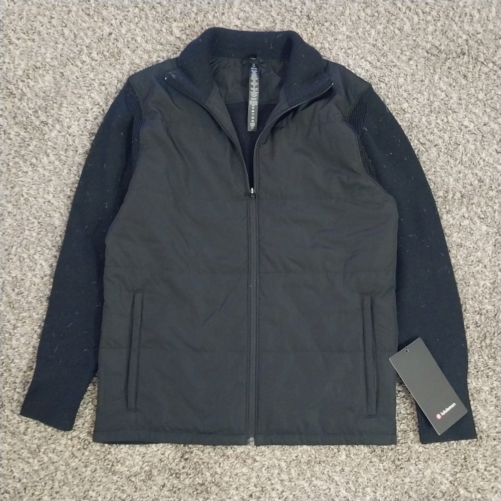 ADULT LULULEMON BLACK WATER REPELLENT FULL ZIP SWEATER NEW